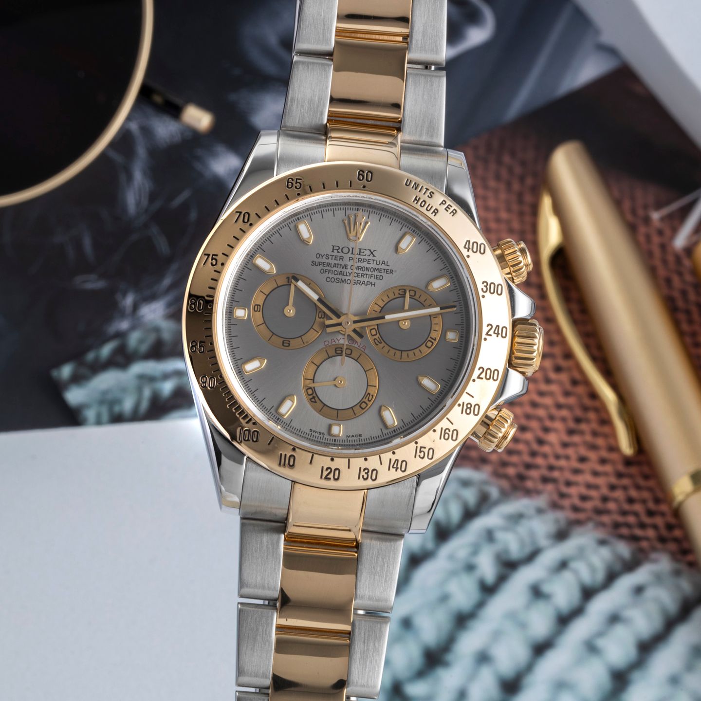 Rolex Daytona 116523 (Unknown (random serial)) - 40 mm Gold/Steel case (3/8)