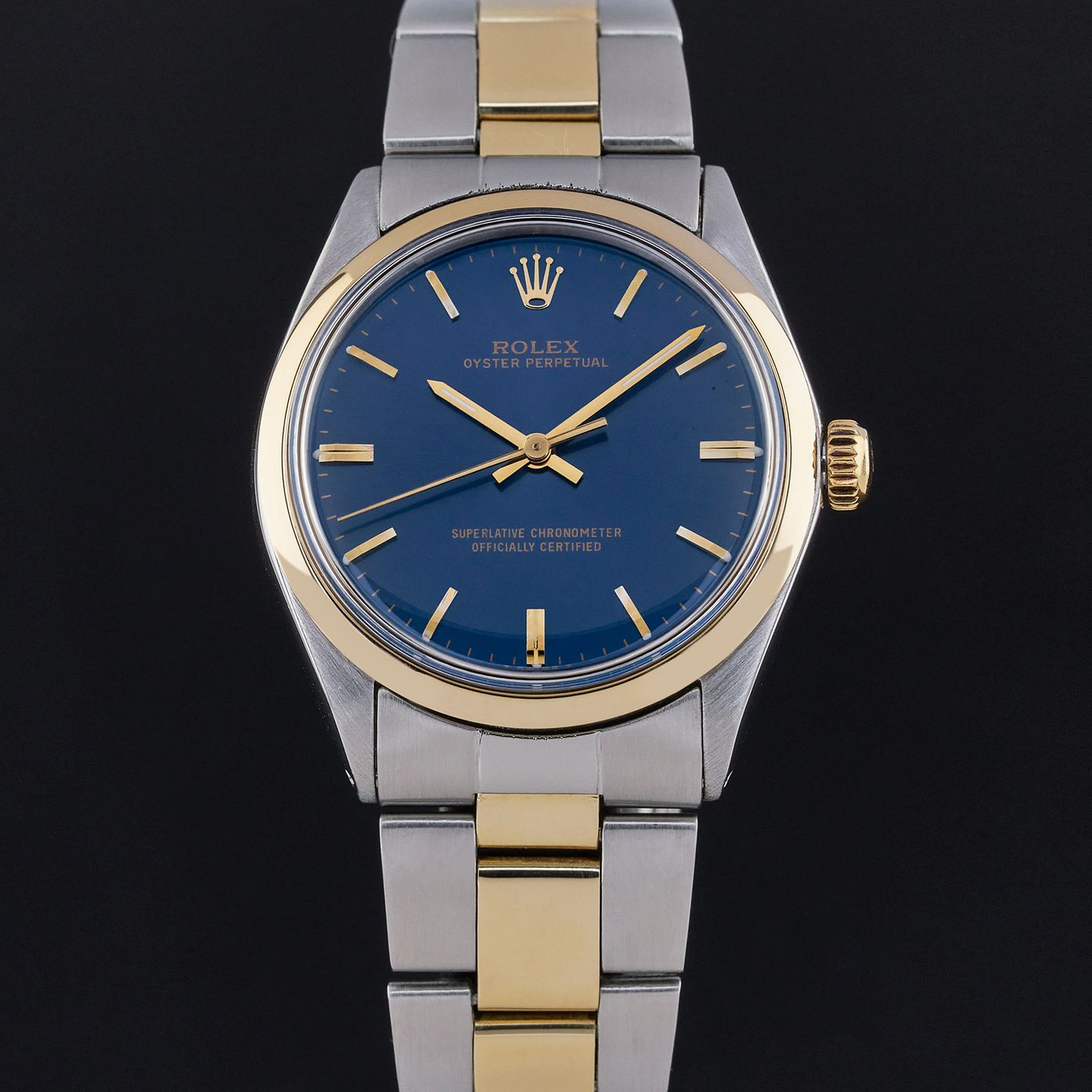 Rolex Oyster Perpetual 1002 (1969) - Blauw wijzerplaat 34mm Staal (3/7)