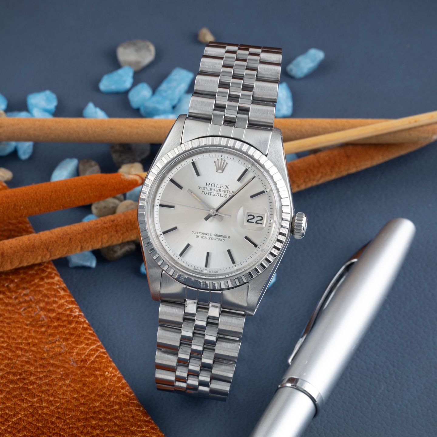 Rolex Datejust 1603 (1973) - Silver dial 36 mm Steel case (1/8)