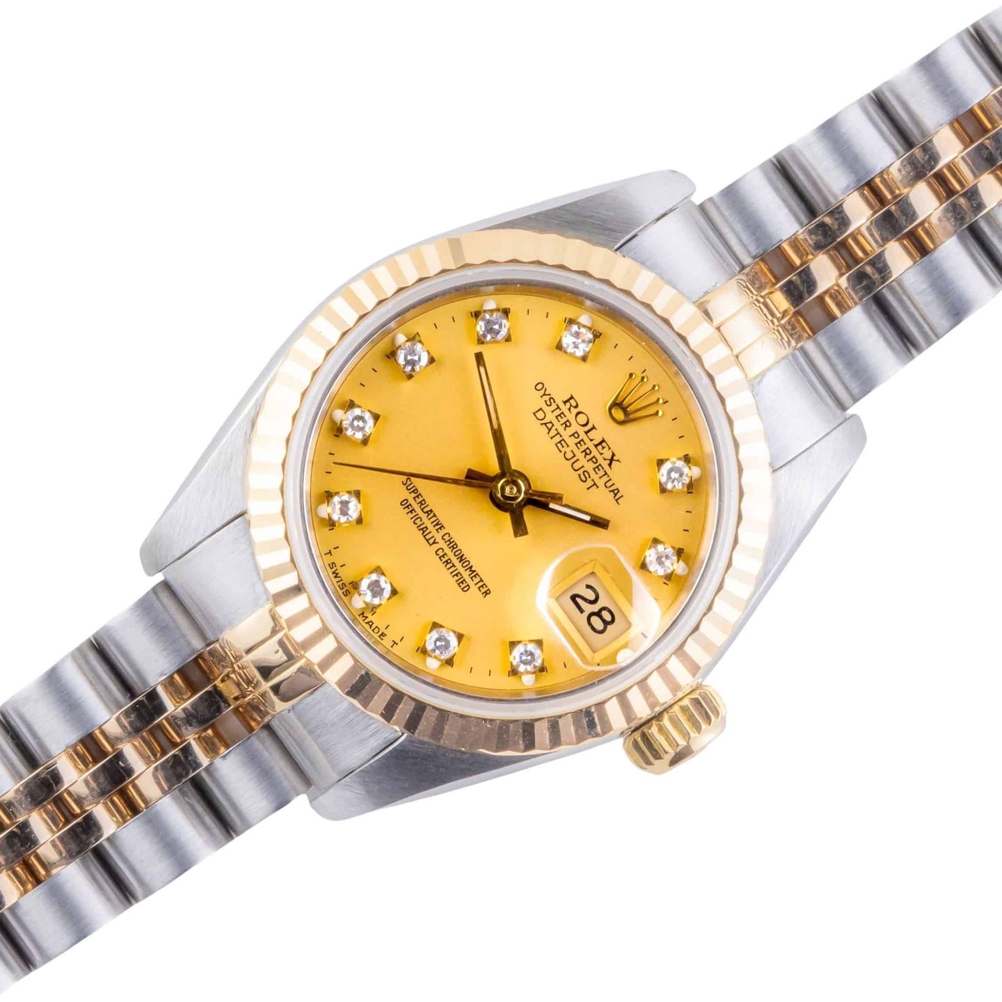 Rolex Lady-Datejust 69173 (1993) - Champagne dial 26 mm Gold/Steel case (1/8)