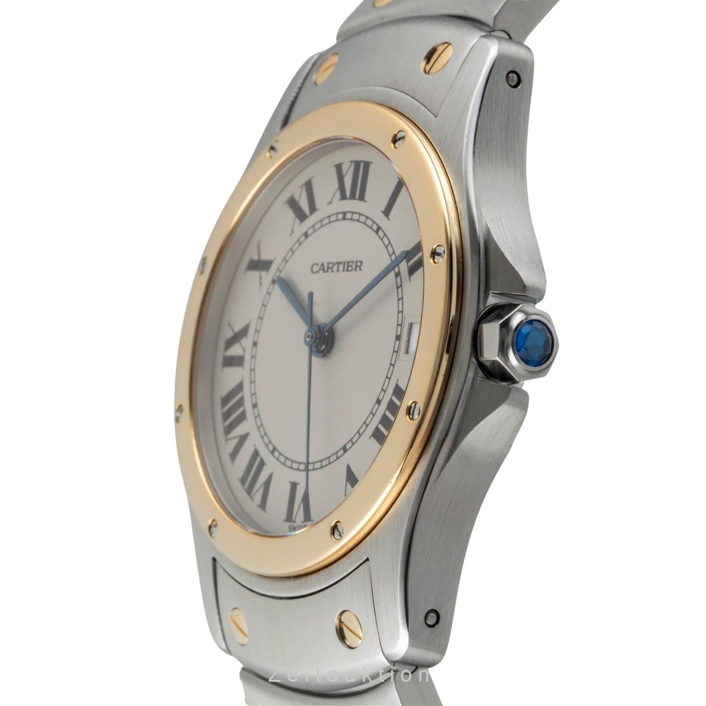 Cartier Santos W20036R3 (1995) - Wit wijzerplaat 33mm Goud/Staal (5/8)