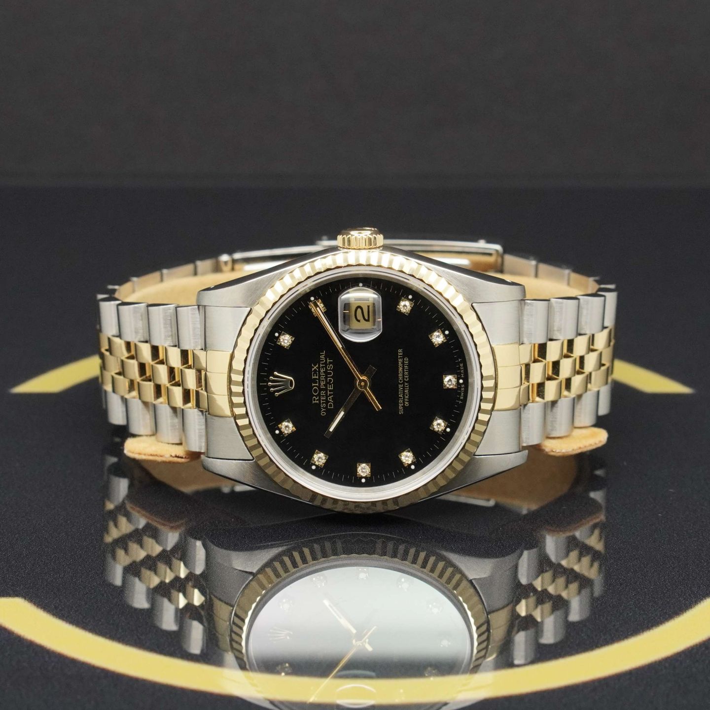 Rolex Datejust 36 16233 (1992) - Black dial 36 mm Gold/Steel case (4/7)