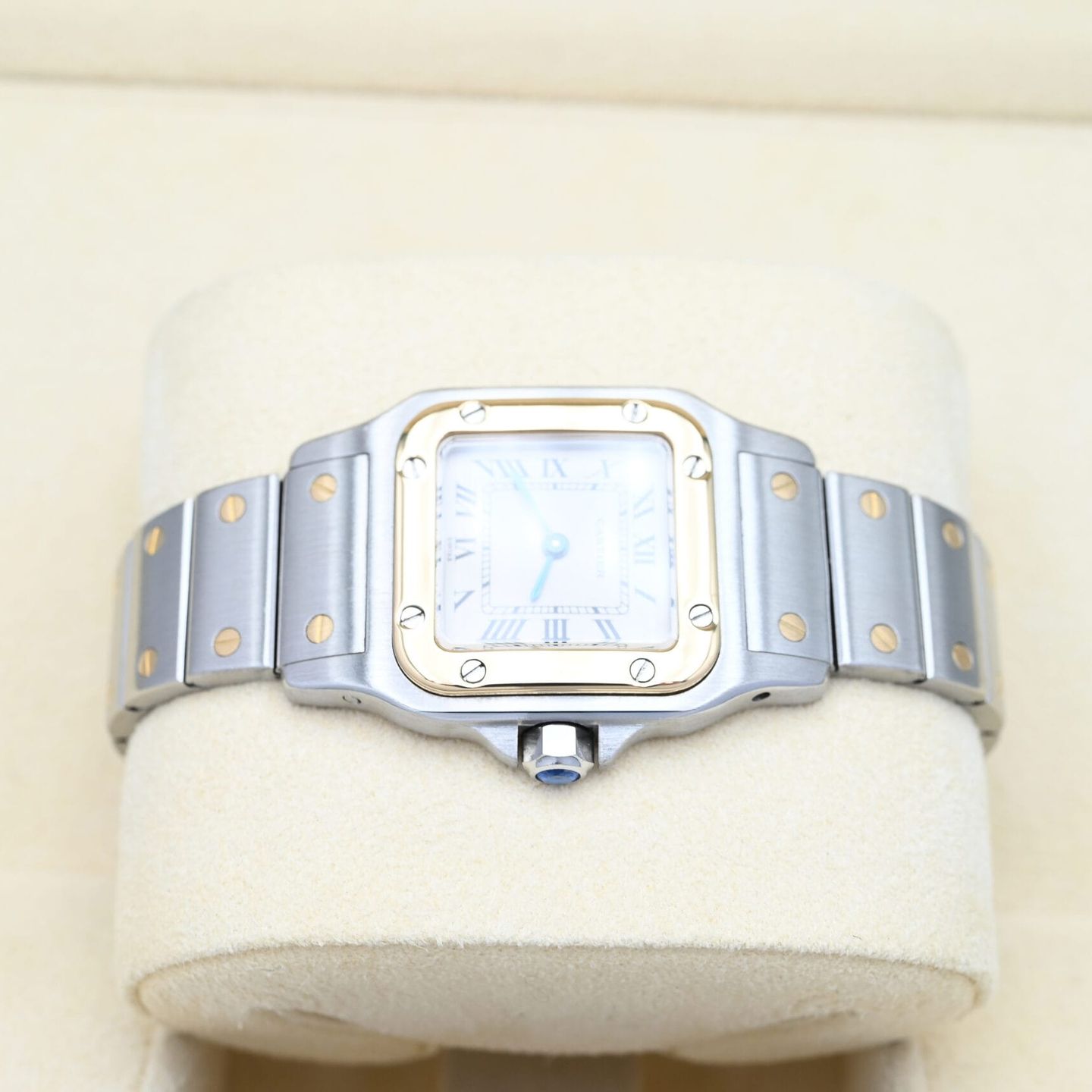 Cartier Santos Galbée 1057930 (Unknown (random serial)) - White dial 24 mm Gold/Steel case (4/8)