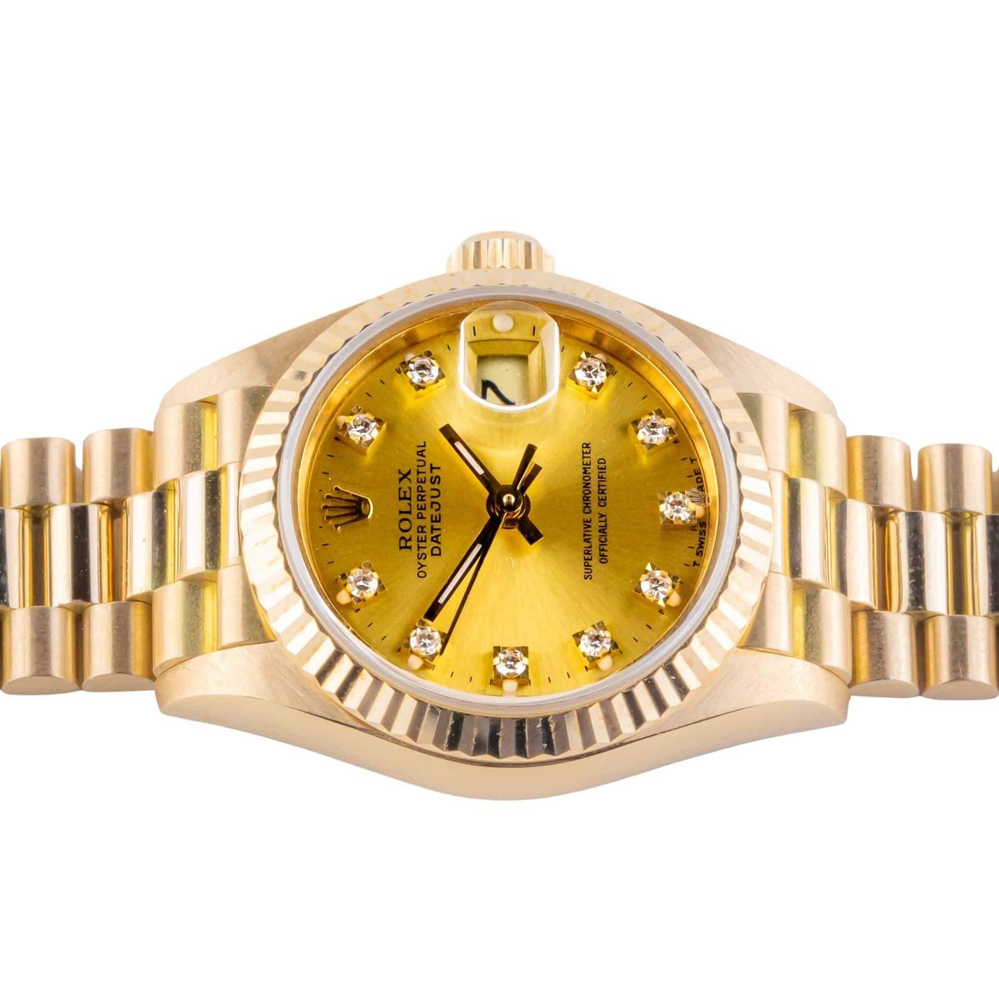 Rolex Lady-Datejust 69178 (1991) - Champagne dial 26 mm Yellow Gold case (5/8)