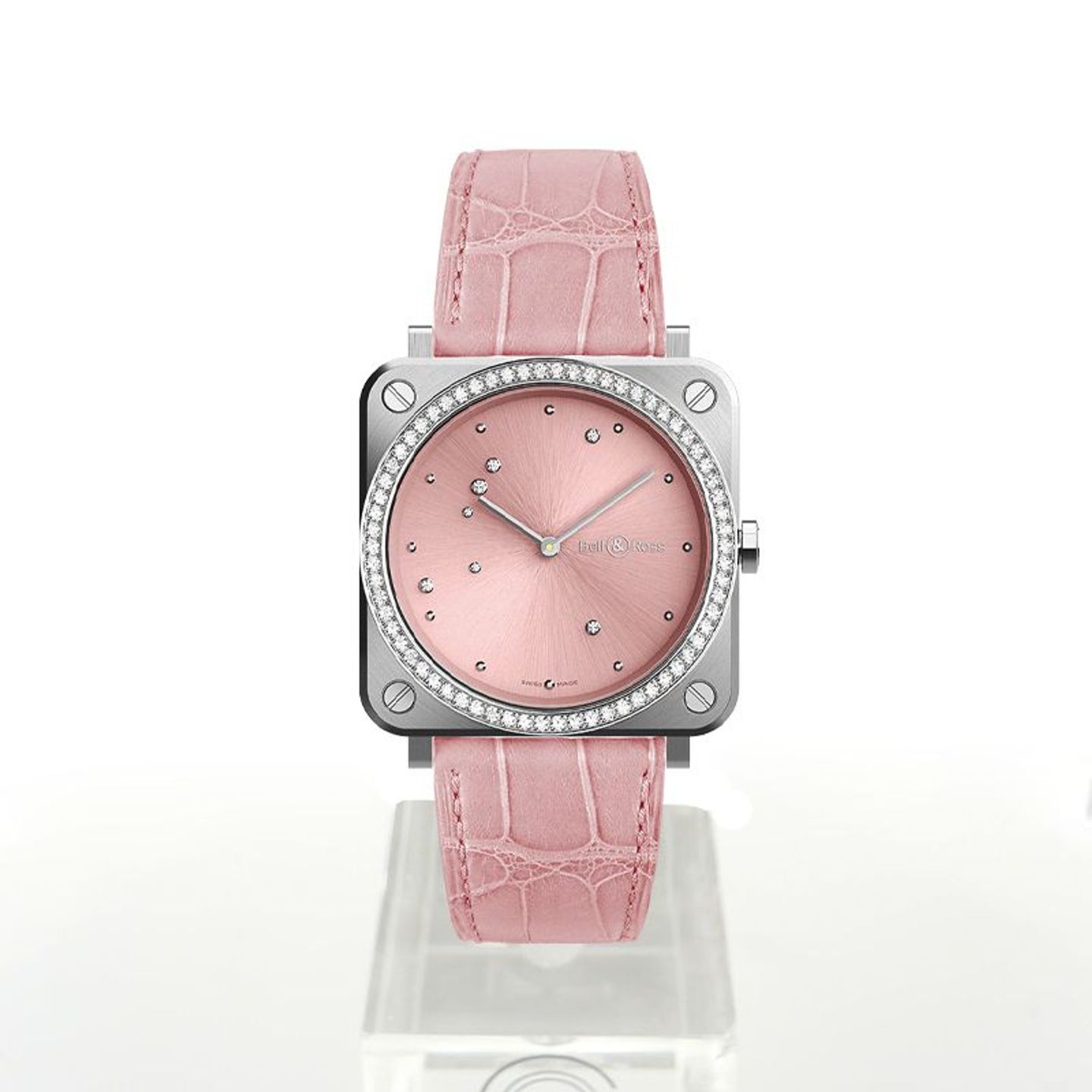 Bell & Ross BR S BRS-EP-ST-LGD/SCR (2024) - Roze wijzerplaat 40mm Staal (2/2)