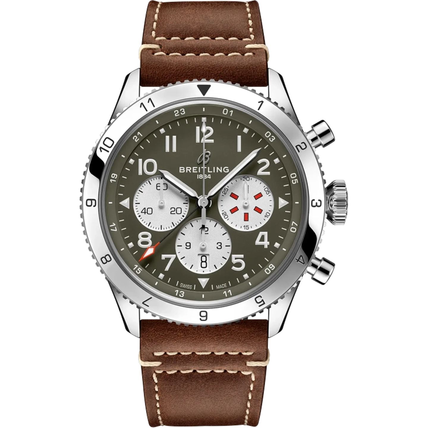 Breitling Super Avi AB04452A1L1X1 (2021) - Groen wijzerplaat 46mm Staal (1/1)