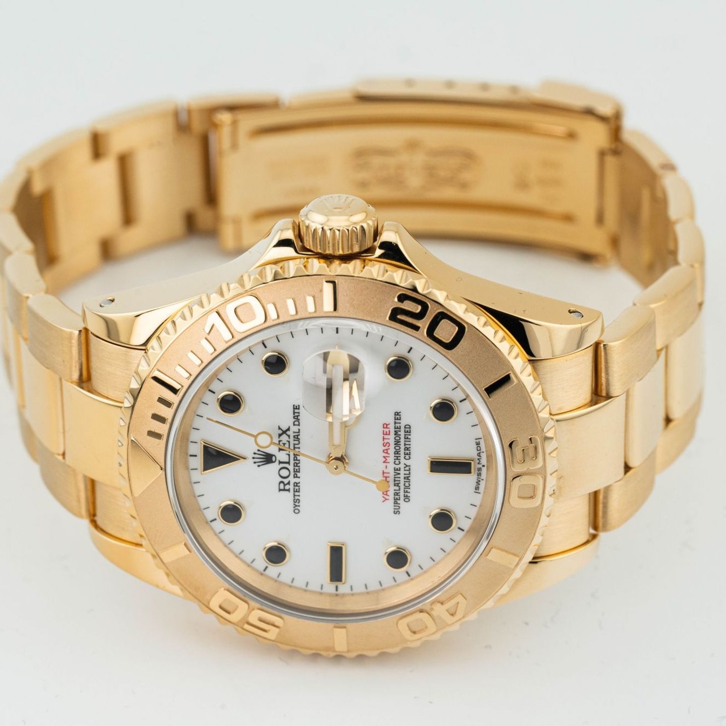 Rolex Yacht-Master 40 16628 (1993) - White dial 40 mm Yellow Gold case (4/8)