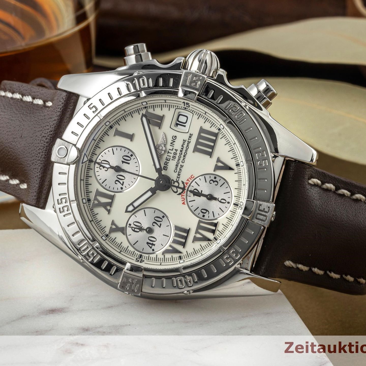 Breitling Chrono Cockpit A1335812A578 (Unknown (random serial)) - White dial 39 mm Steel case (2/8)