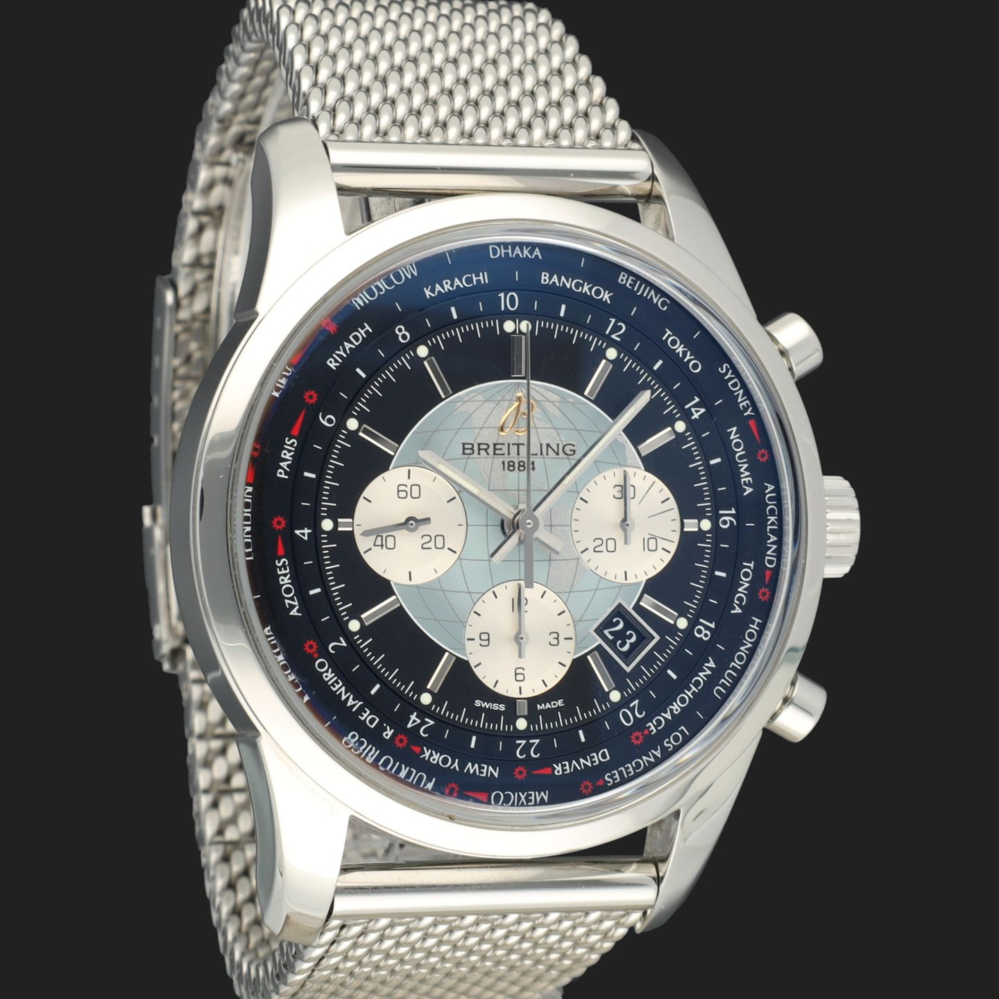Breitling Transocean Chronograph Unitime AB0510U4 (2014) - Zwart wijzerplaat 46mm Staal (4/8)
