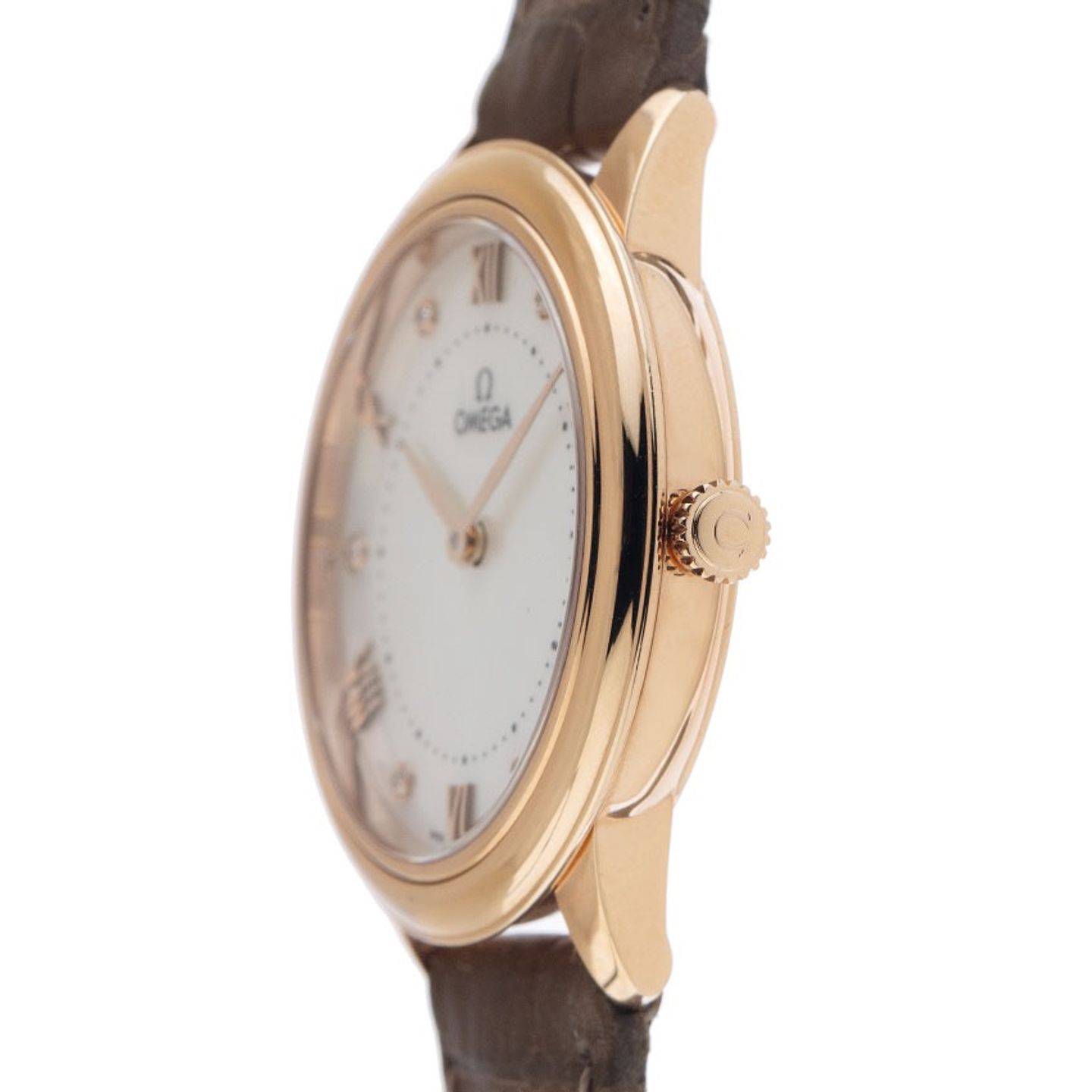 Omega De Ville 434.53.30.60.55.001 (2025) - White dial 30 mm Rose Gold case (4/7)