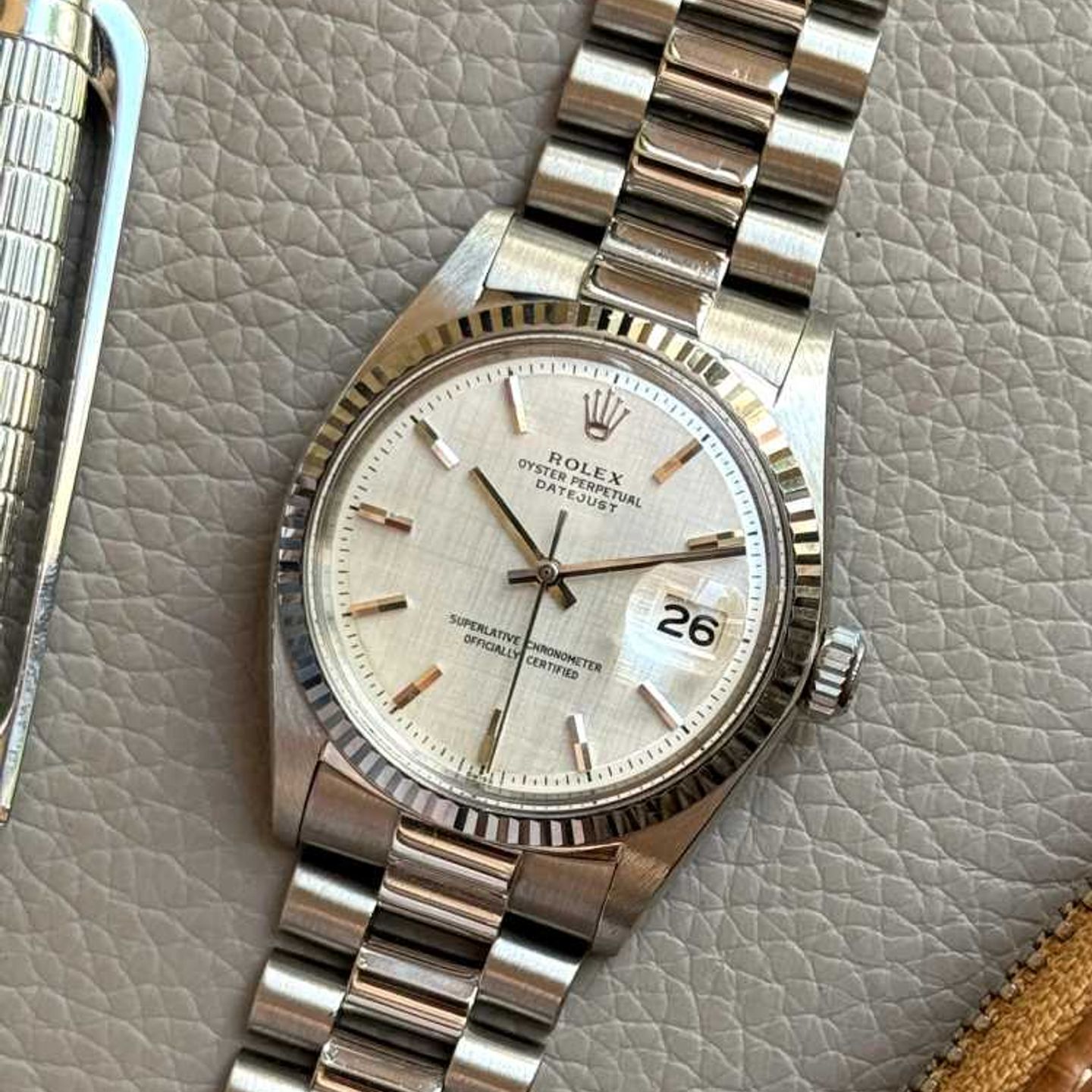 Rolex Datejust 1601/9 (1972) - Zilver wijzerplaat 36mm Witgoud (1/8)