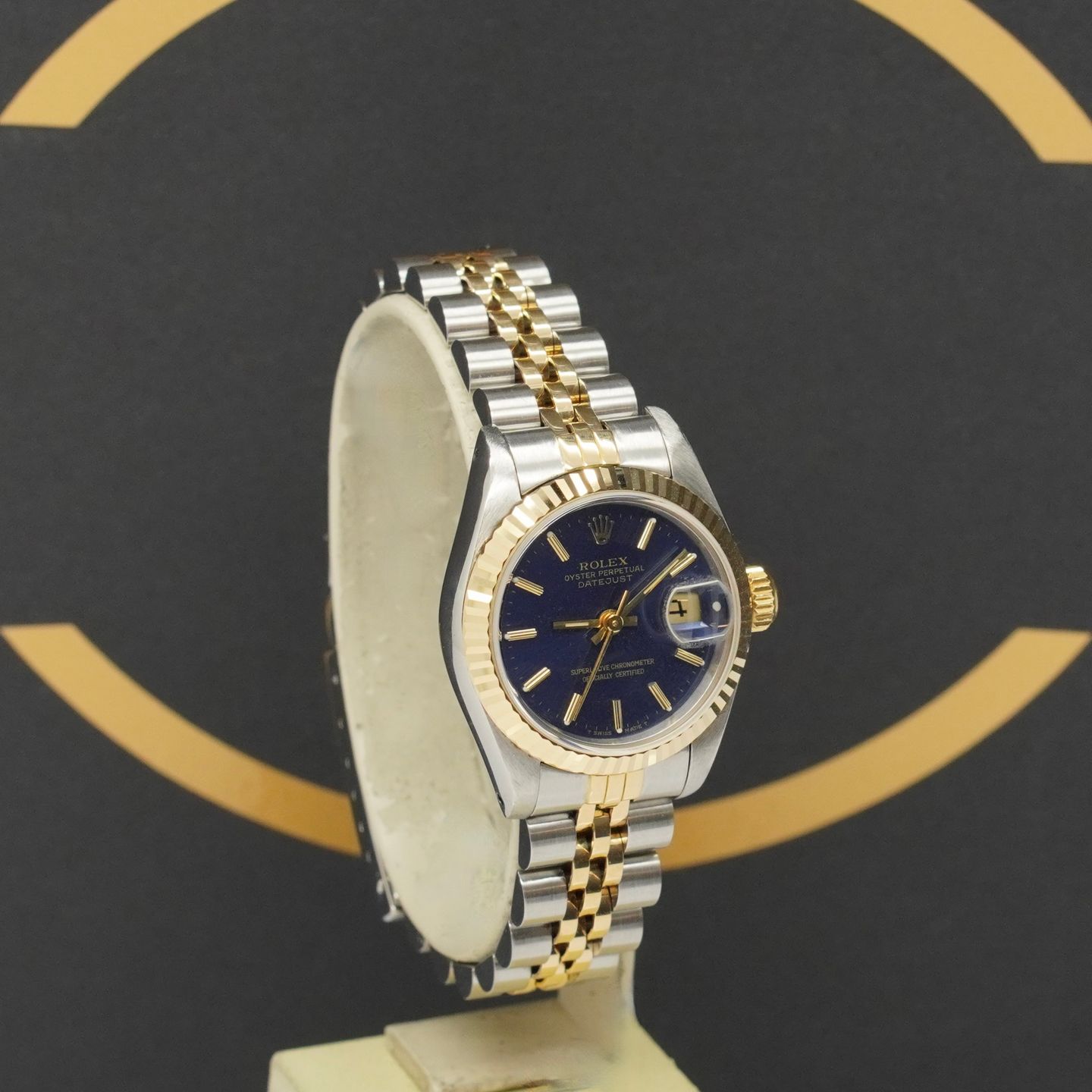 Rolex Lady-Datejust 69173 (1989) - Blue dial 26 mm Gold/Steel case (2/7)