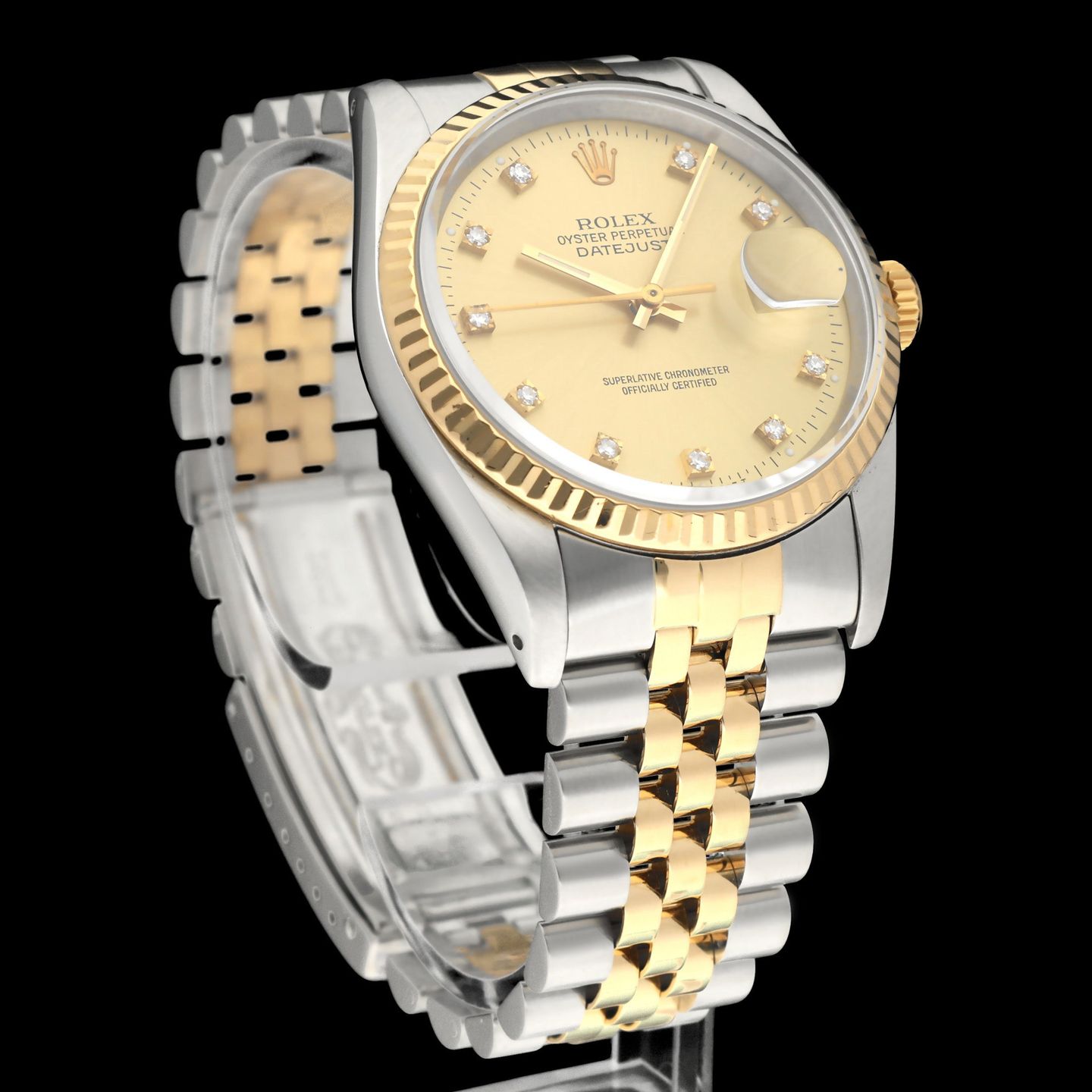 Rolex Datejust 36 16233G (1990) - Champagne dial 36 mm Gold/Steel case (5/8)