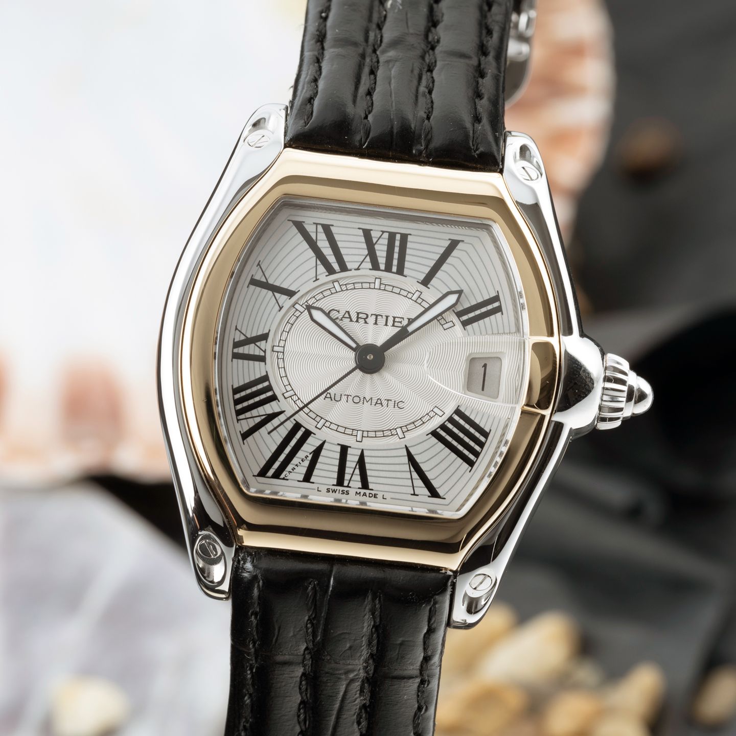 Cartier Roadster W62031Y4 (2005) - Zilver wijzerplaat 37mm Staal (3/8)