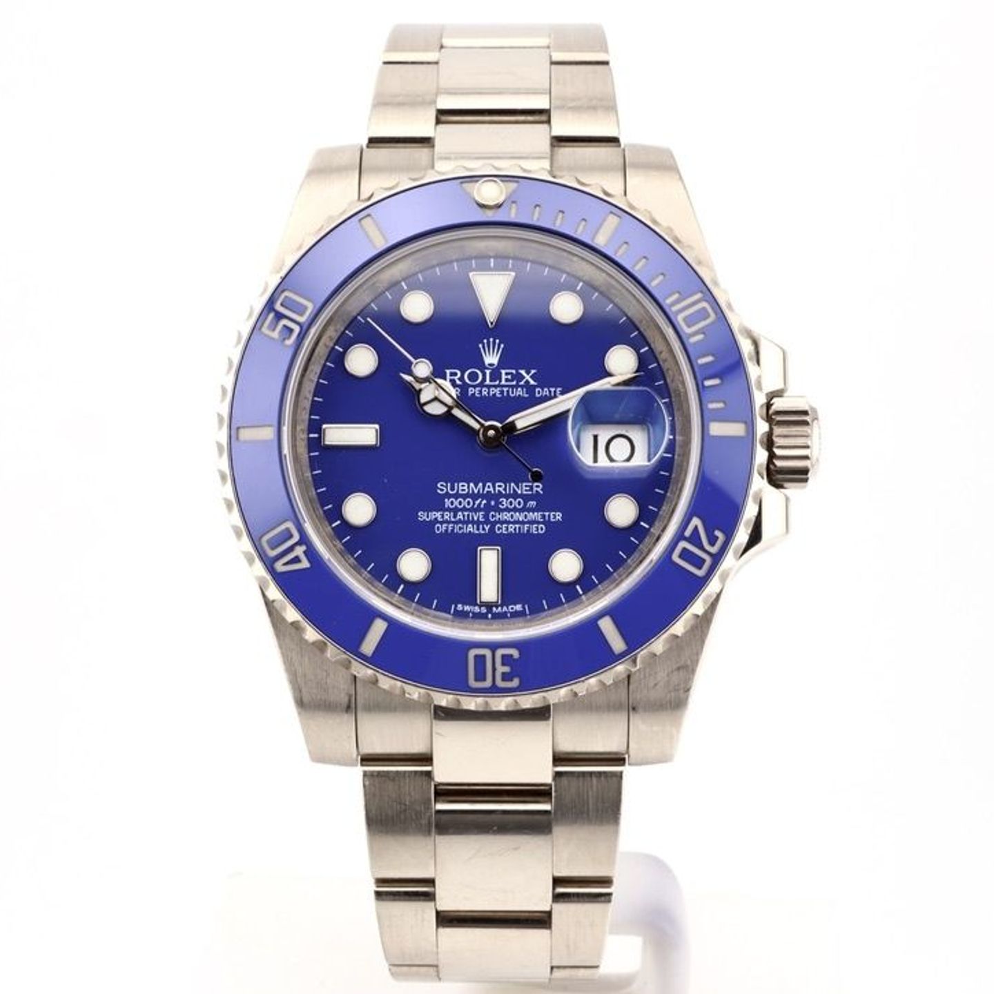 Rolex Submariner Date 116619LB (2013) - Blauw wijzerplaat 40mm Witgoud (1/2)