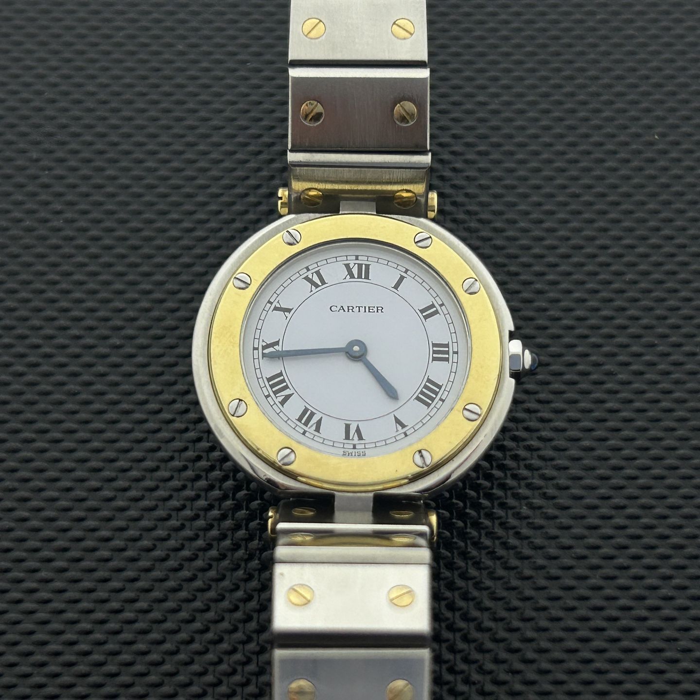 Cartier Santos 8191 (Onbekend (willekeurig serienummer)) - Wit wijzerplaat 27mm Goud/Staal (1/8)