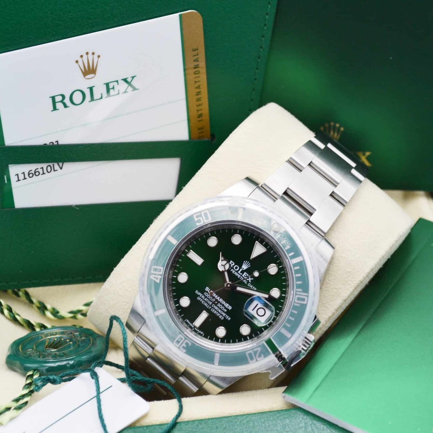 Rolex Submariner Date 116610LV (2015) - Groen wijzerplaat 40mm Staal (7/7)