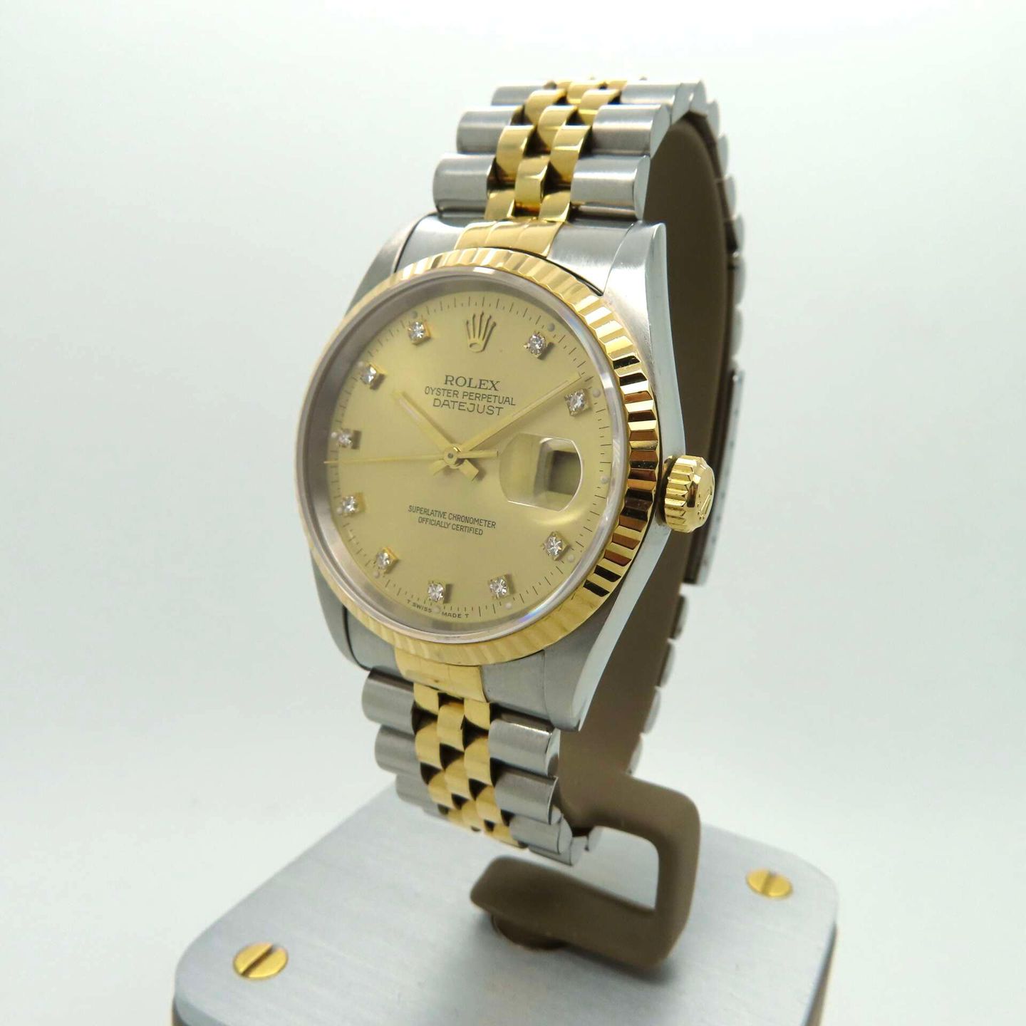 Rolex Datejust 36 16233 (1994) - Gold dial 36 mm Gold/Steel case (1/8)