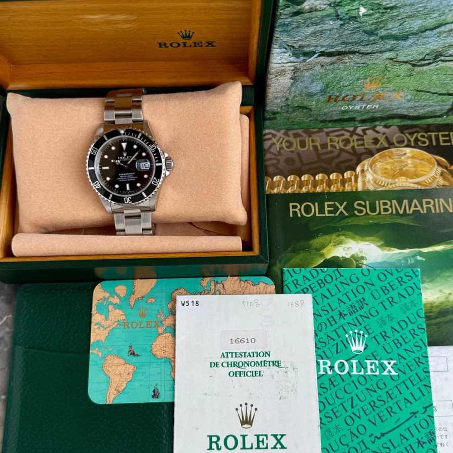 Rolex Submariner Date 16610 (1995) - Zwart wijzerplaat 40mm Staal (5/8)