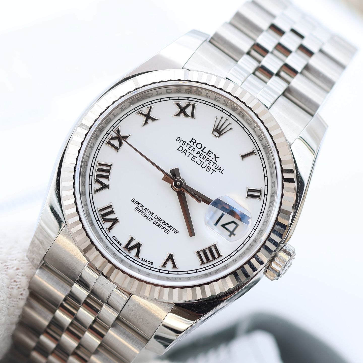 Rolex Datejust 36 116234 (2007) - Wit wijzerplaat 36mm Staal (6/8)
