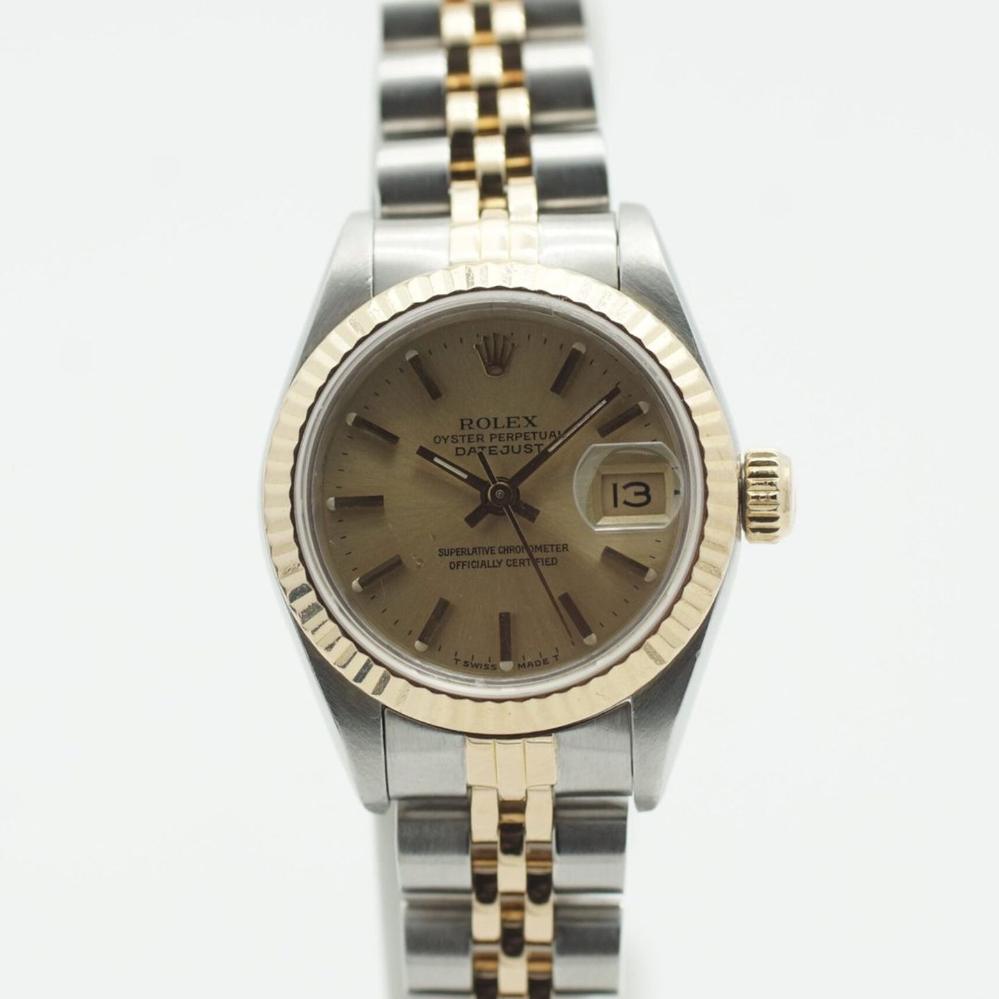 Rolex Lady-Datejust 69173 (1987) - Champagne dial 26 mm Gold/Steel case (2/8)