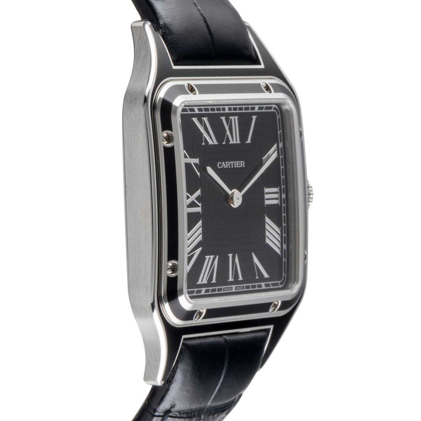 Cartier Santos Dumont WSSA0046 (Unknown (random serial)) - Black dial 44 mm Steel case (7/8)