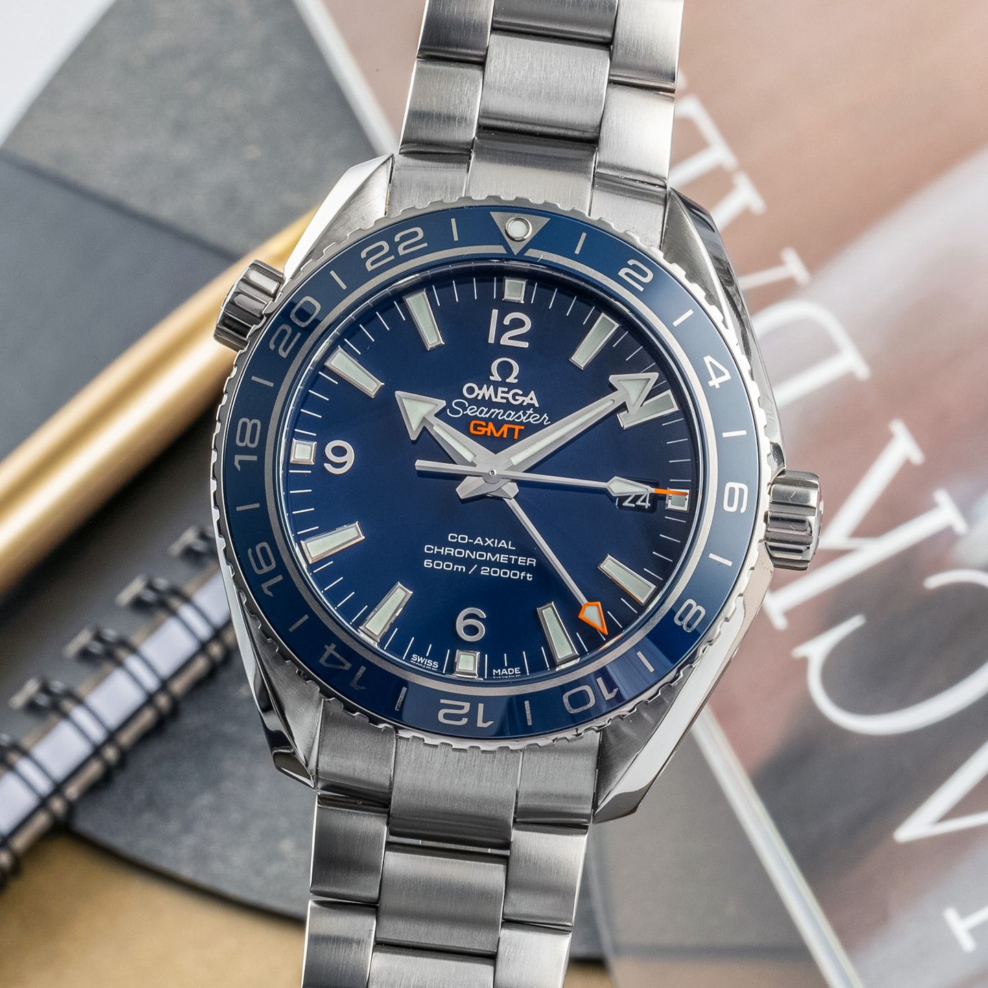 Omega Seamaster Planet Ocean 232.90.44.22.03.001 (Onbekend (willekeurig serienummer)) - Blauw wijzerplaat 44mm Titanium (3/8)