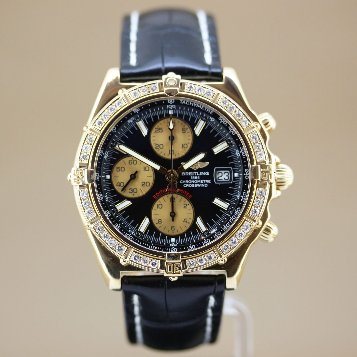 Breitling Crosswind Special K13355 (2004) - Black dial 43 mm Yellow Gold case (1/8)