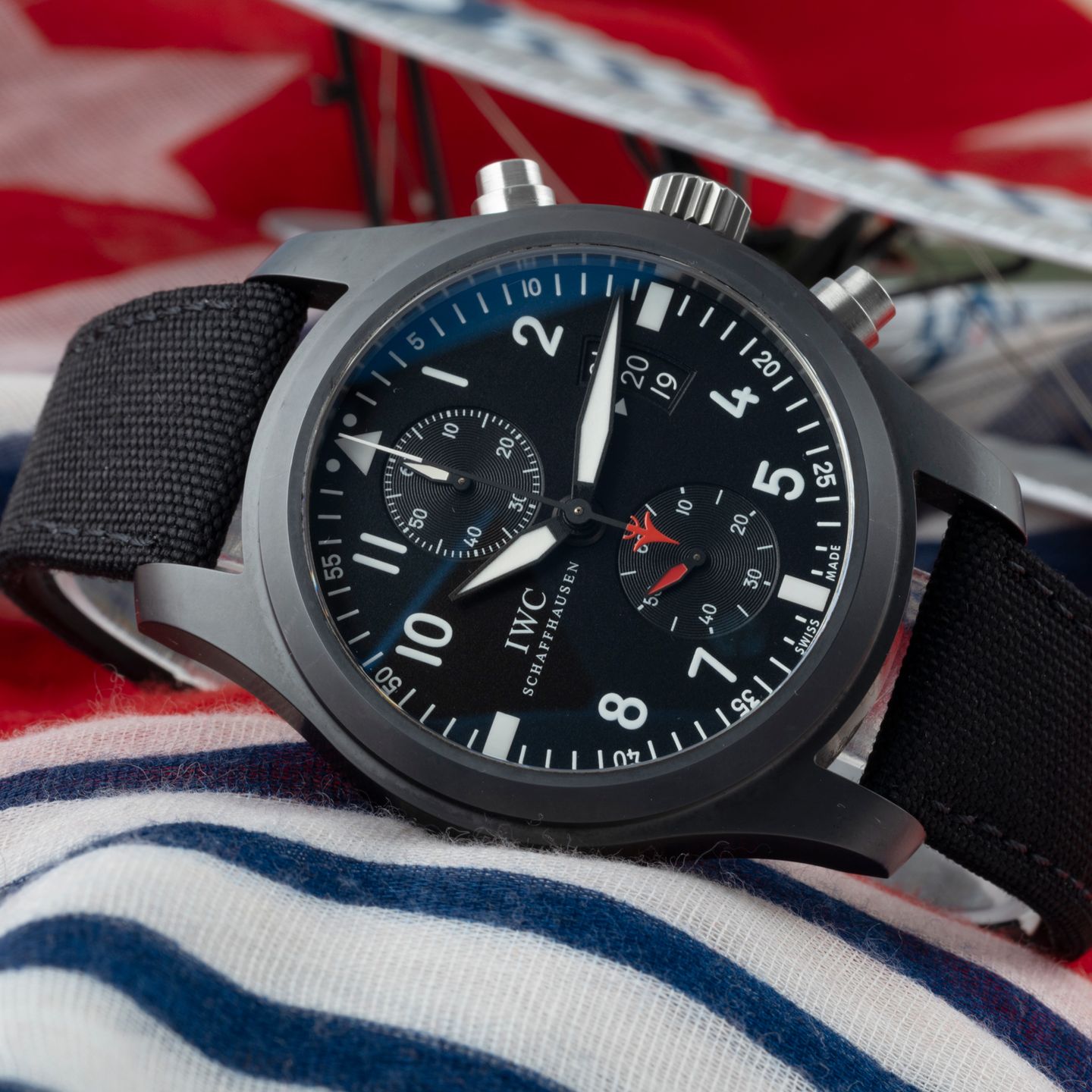 IWC Pilot Chronograph IW388001 (Onbekend (willekeurig serienummer)) - Zwart wijzerplaat 46mm Keramiek (2/8)