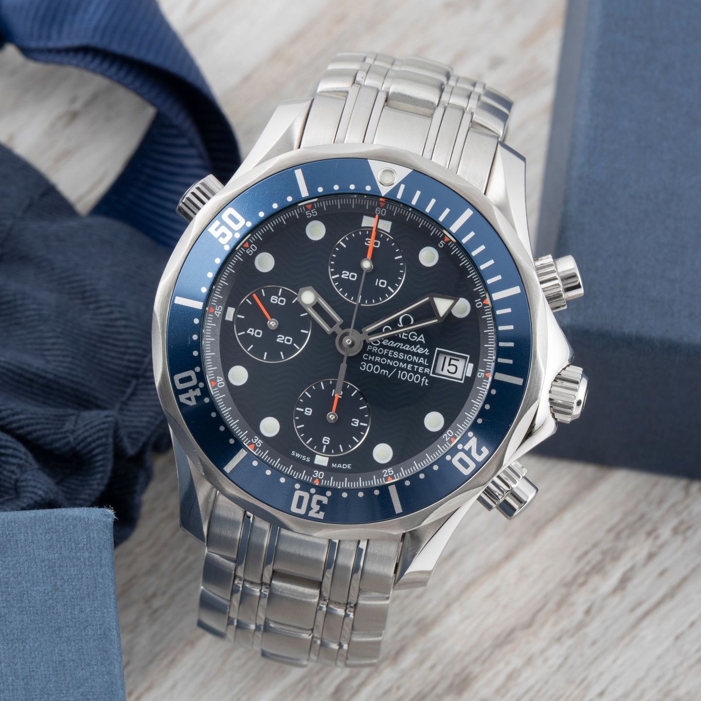 Omega Seamaster Diver 300 M 2599.80.00 (2006) - Blauw wijzerplaat 42mm Staal (1/8)