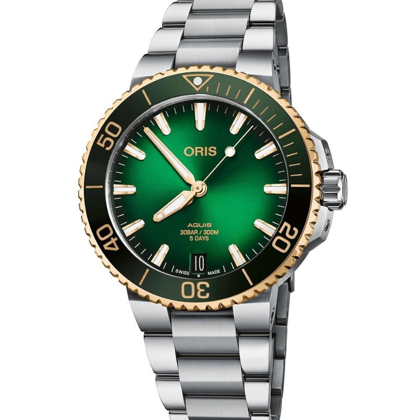 Oris Aquis Date 01 400 7769 6357-07 8 22 09PEB (2025) - Groen wijzerplaat 42mm Staal (1/1)