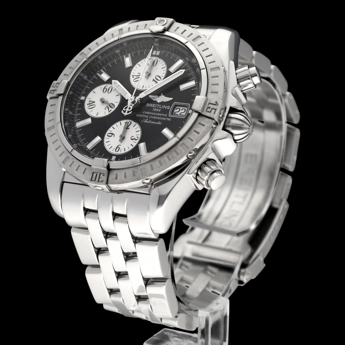 Breitling Chronomat Evolution A13356 (2007) - Zwart wijzerplaat 44mm Staal (4/7)