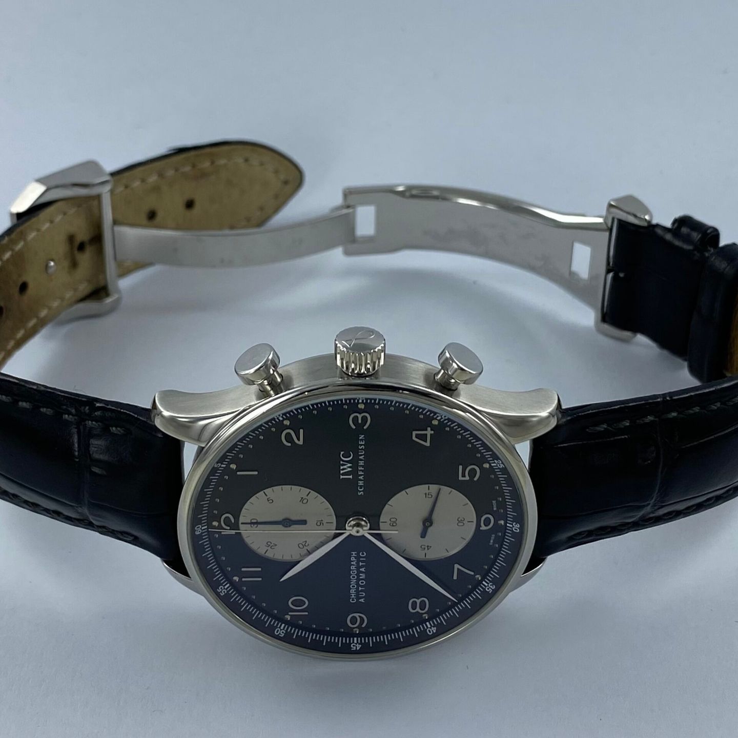 IWC Portuguese Chronograph IW371605 (Onbekend (willekeurig serienummer)) - Zilver wijzerplaat 41mm Staal (2/6)