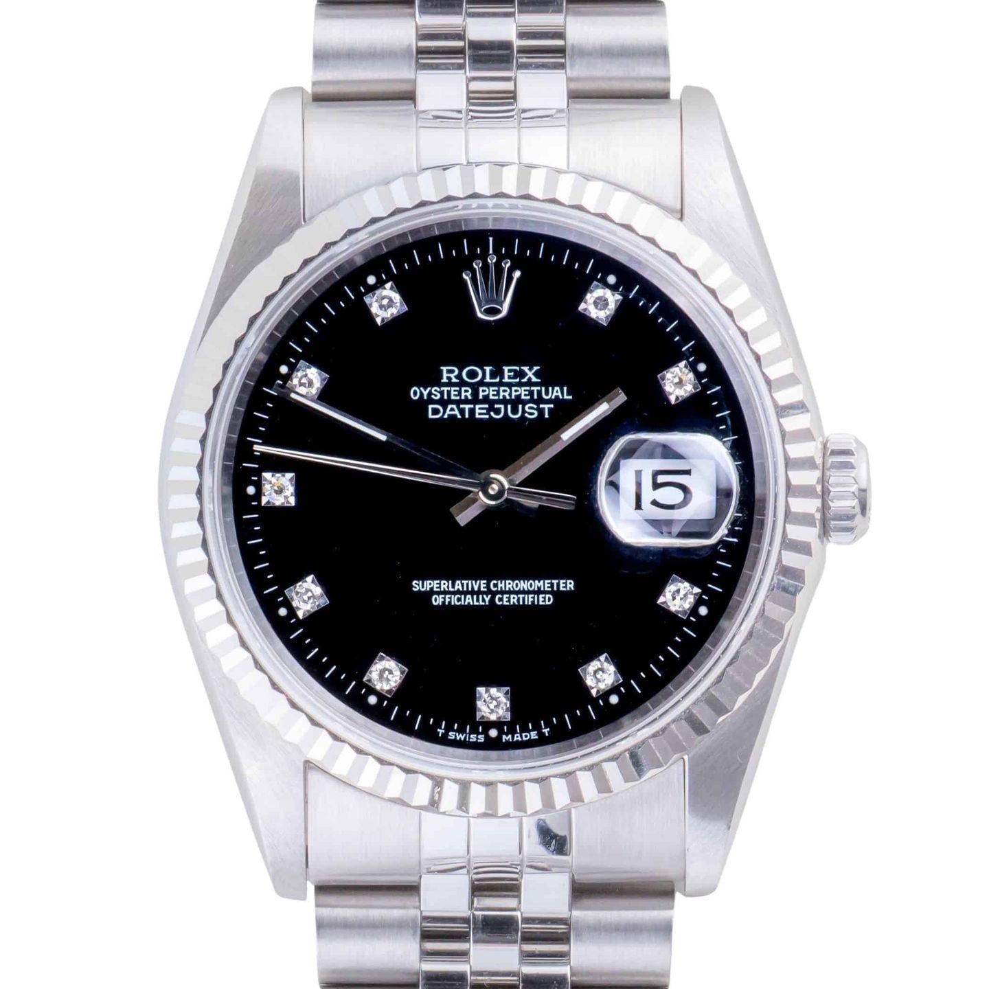 Rolex Datejust 36 16234 (1996) - Black dial 36 mm Steel case (3/8)