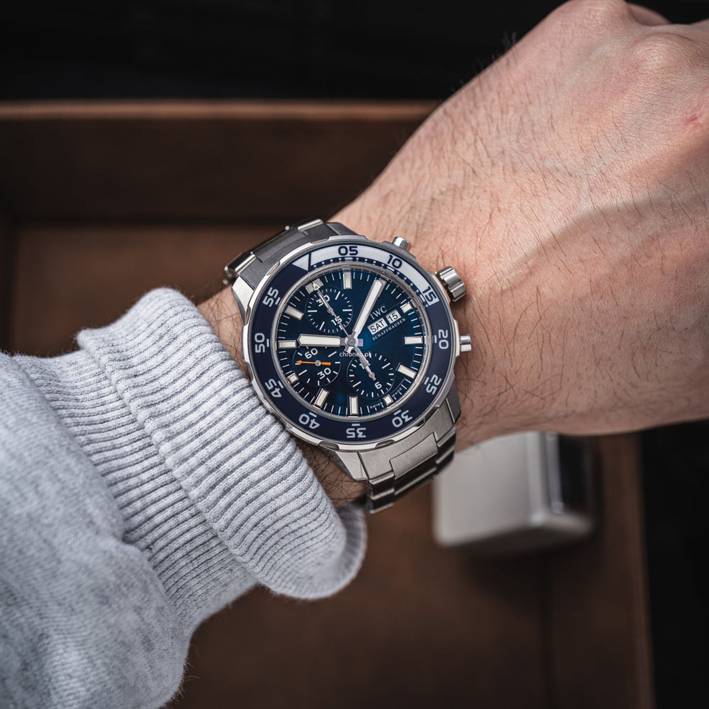 IWC Aquatimer Chronograph IW376710 (Unknown (random serial)) - Blue dial 44 mm Steel case (4/8)