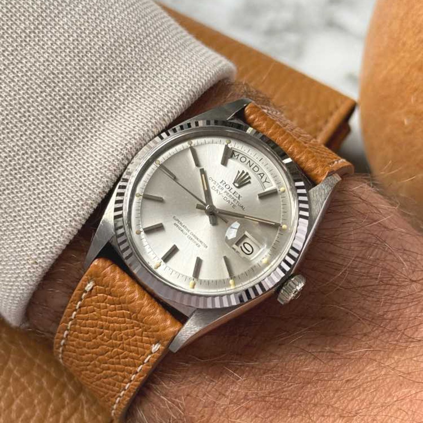 Rolex Day-Date 1803/9 (1966) - Zilver wijzerplaat 36mm Witgoud (4/8)