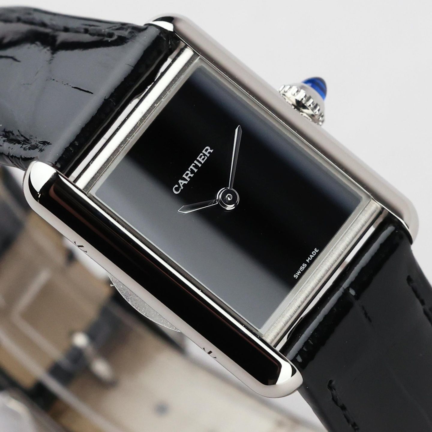 Cartier Tank WSTA0071 (2025) - Black dial 22 mm Steel case (3/8)