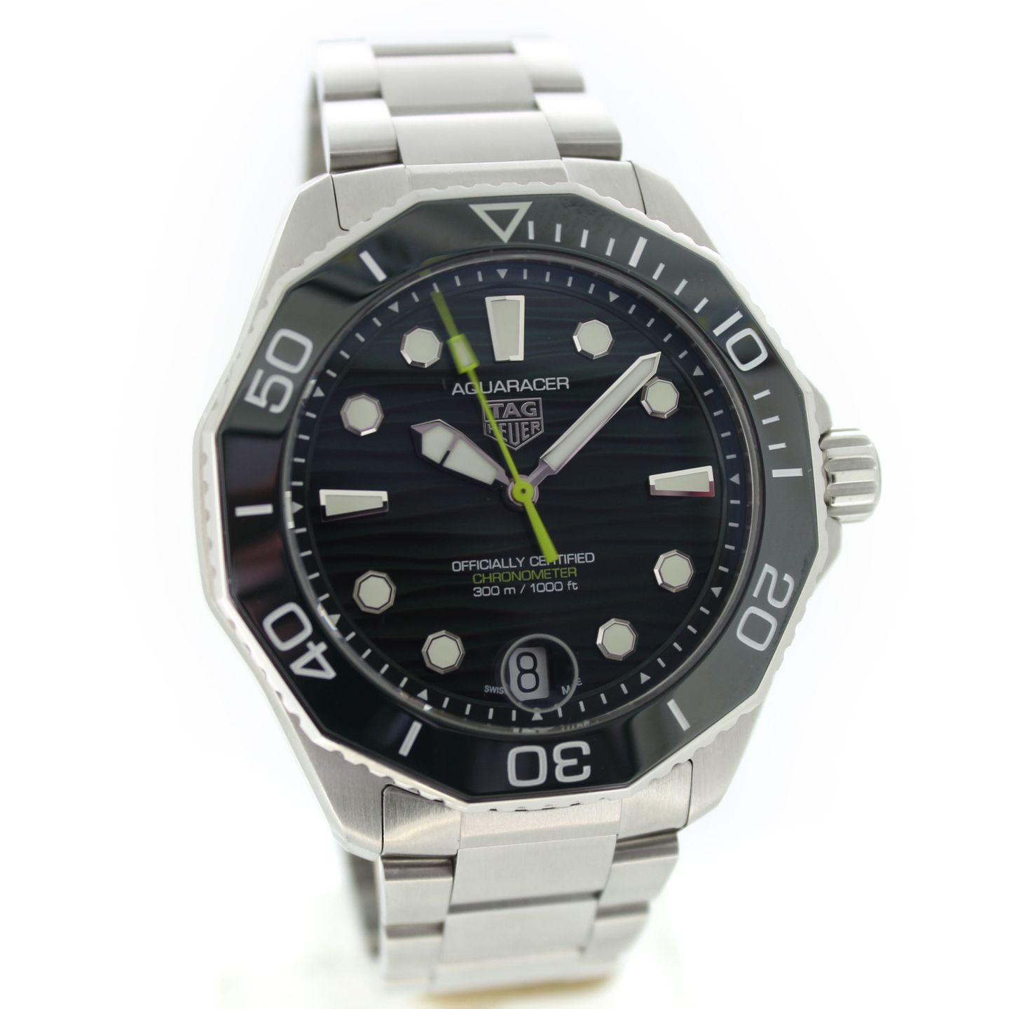 TAG Heuer Aquaracer 300M WBP5116.BA0013 (2024) - Groen wijzerplaat 42mm Staal (7/7)