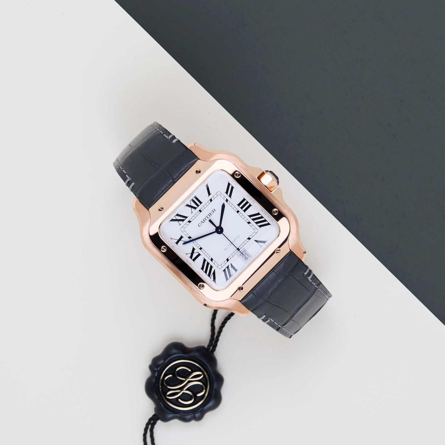Cartier Santos WGSA0019 (2026) - Silver dial 39 mm Rose Gold case (2/8)