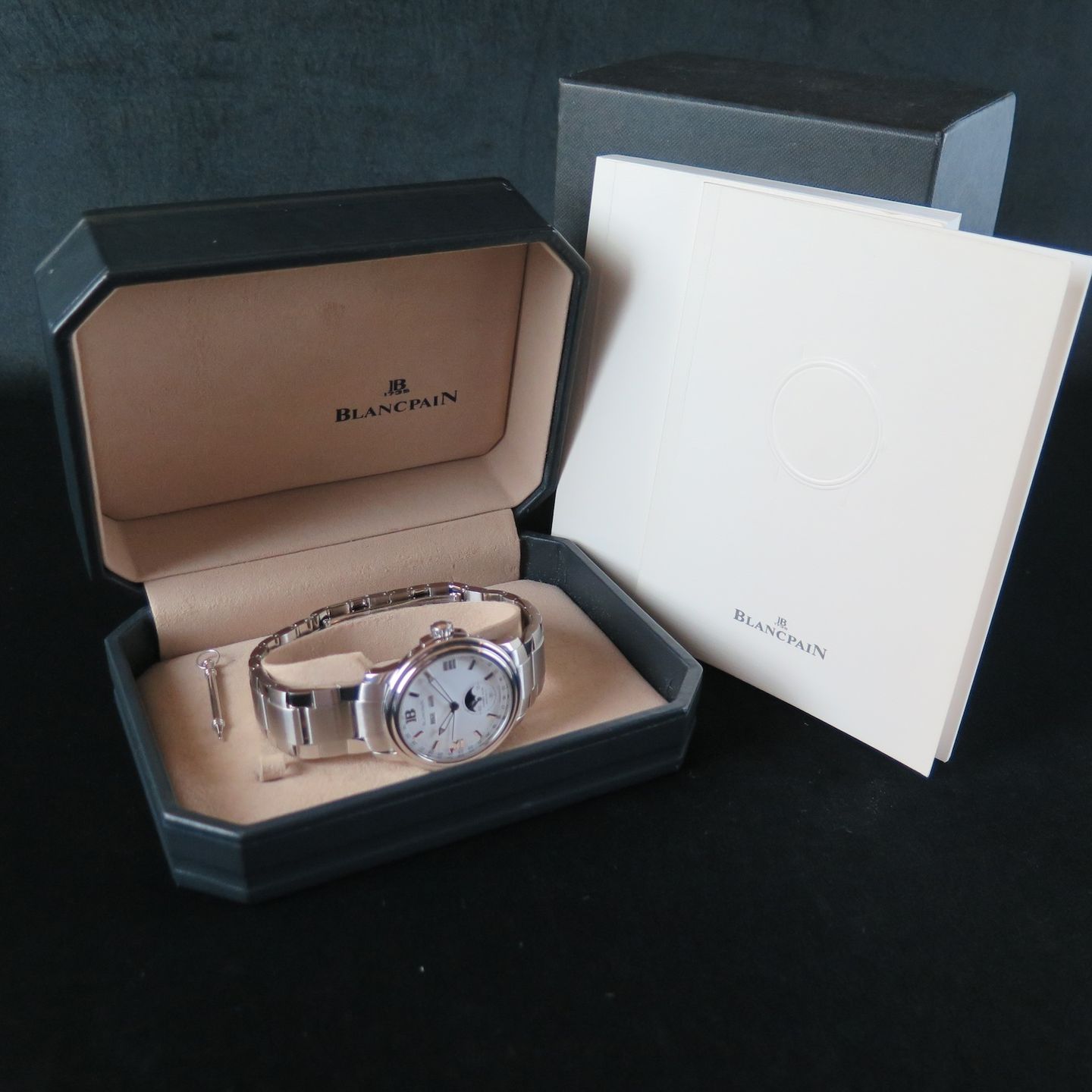 Blancpain Léman Moonphase 2763-1127 (1997) - White dial 39 mm Steel case (8/8)