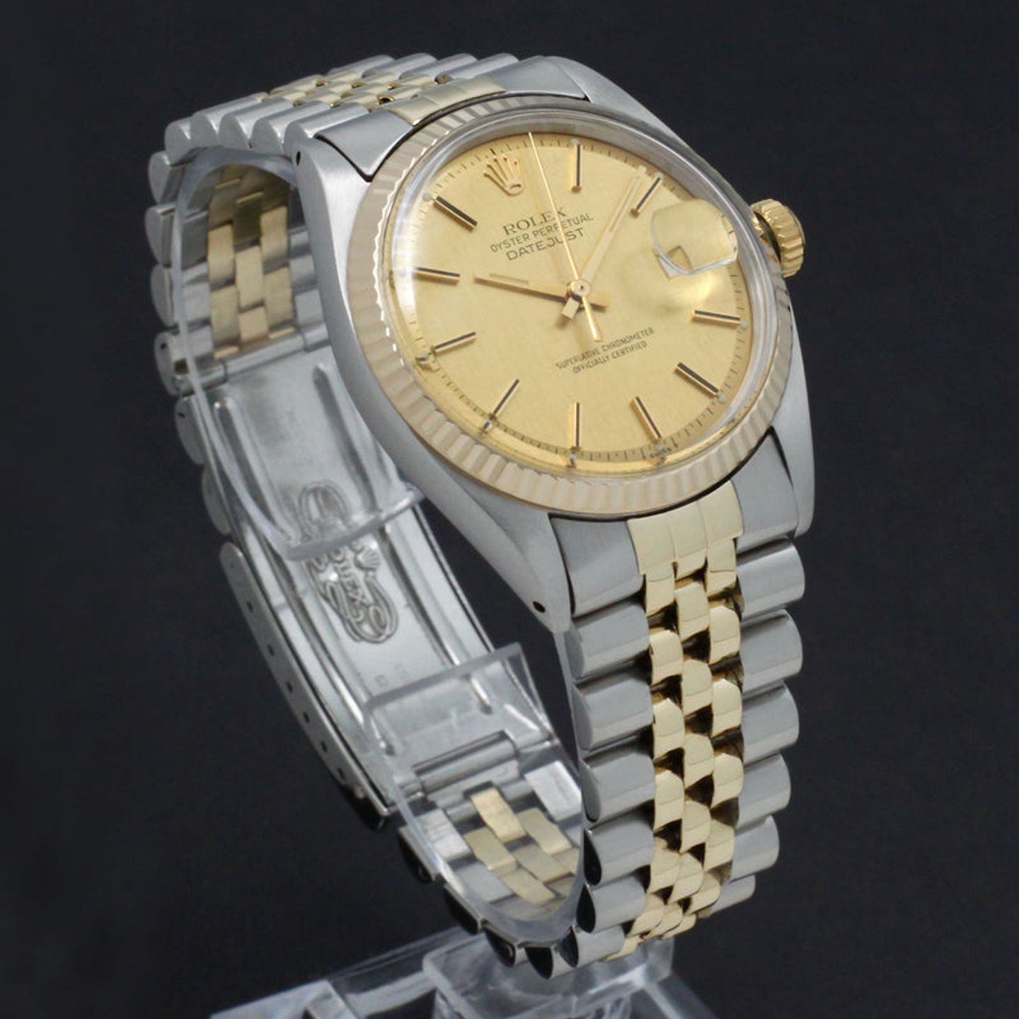Rolex Datejust 1601/3 (1972) - Gold dial 36 mm Gold/Steel case (6/7)