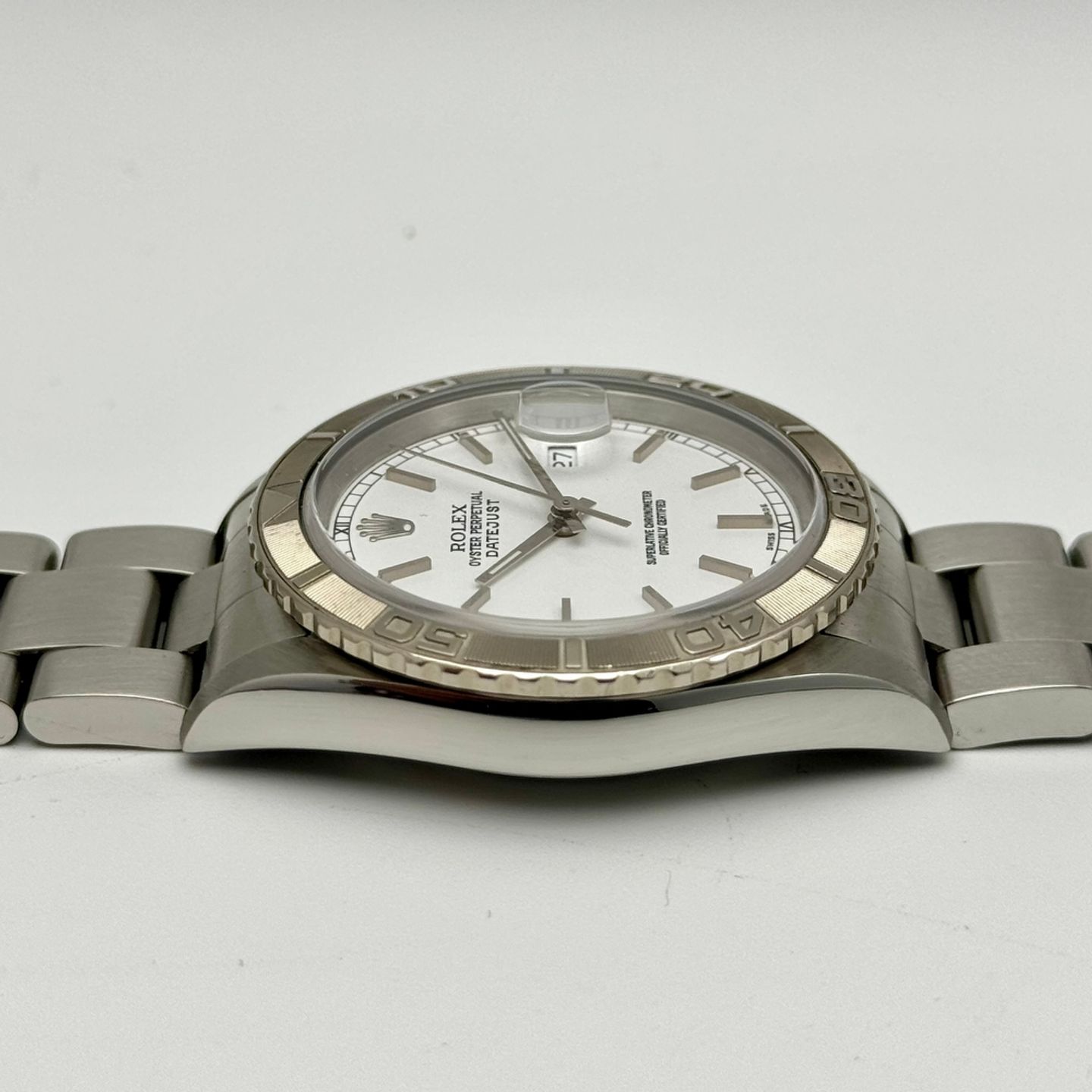 Rolex Datejust Turn-O-Graph 16264 (2007) - Wit wijzerplaat 36mm Staal (4/10)