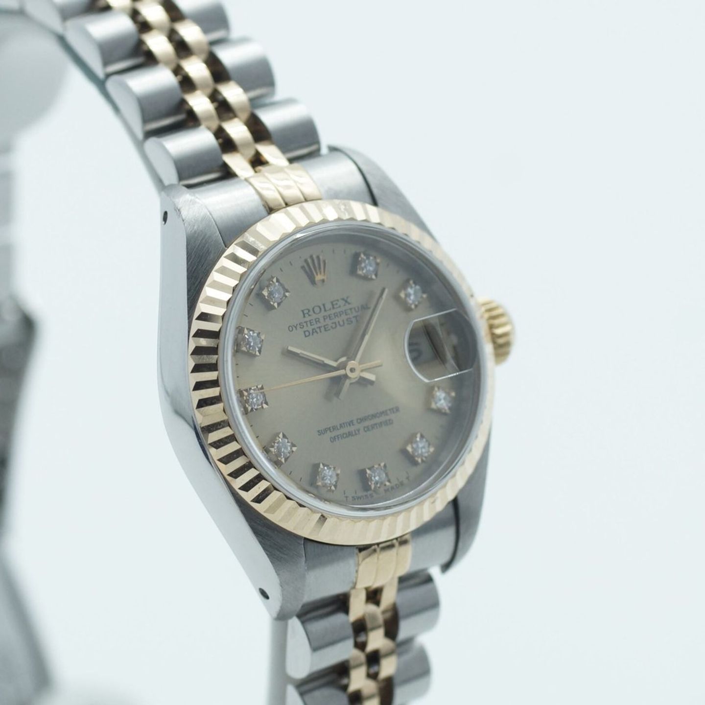 Rolex Lady-Datejust 69173 (1990) - Champagne dial 26 mm Gold/Steel case (3/8)