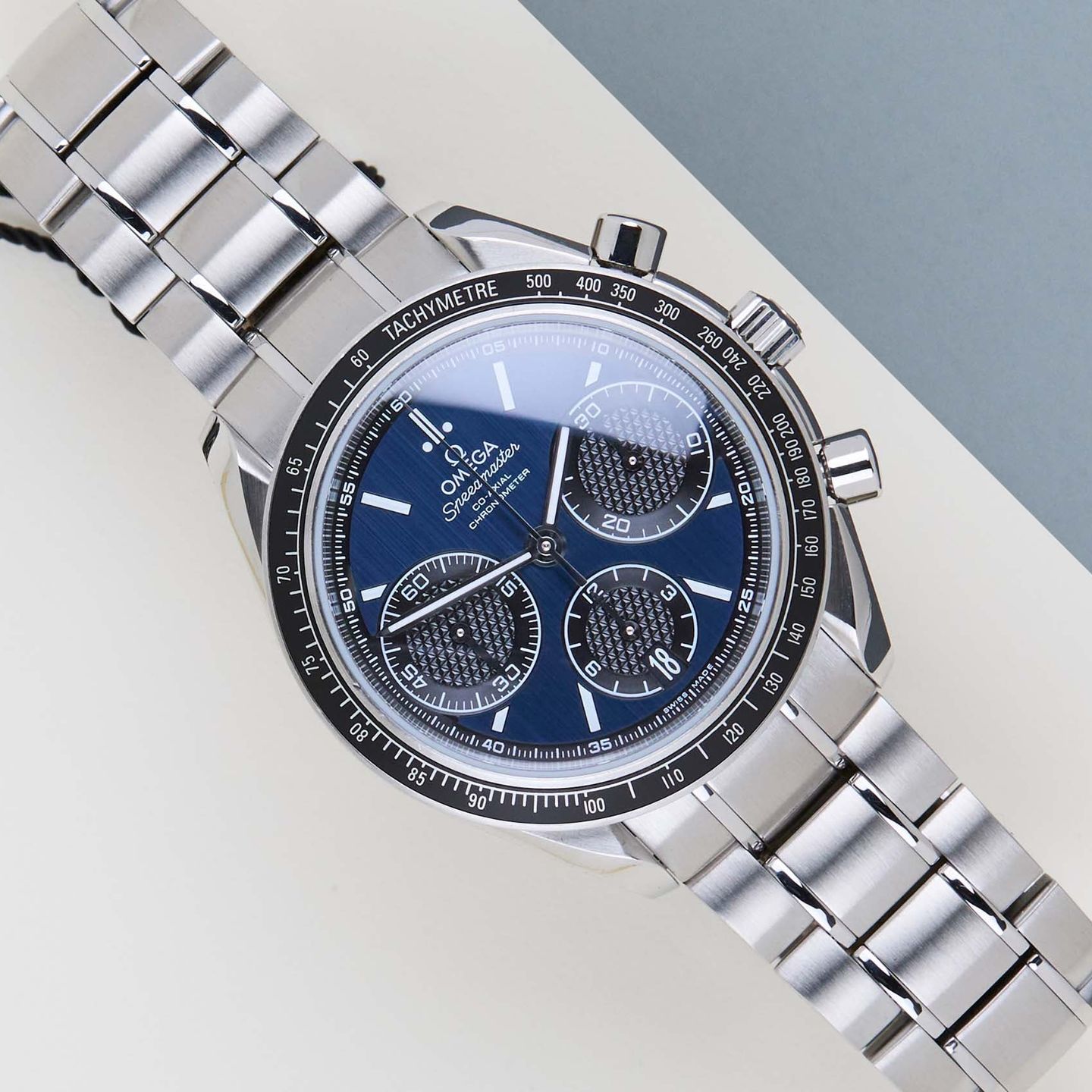 Omega Speedmaster Racing 326.30.40.50.03.001 (2024) - Blue dial 40 mm Steel case (1/8)