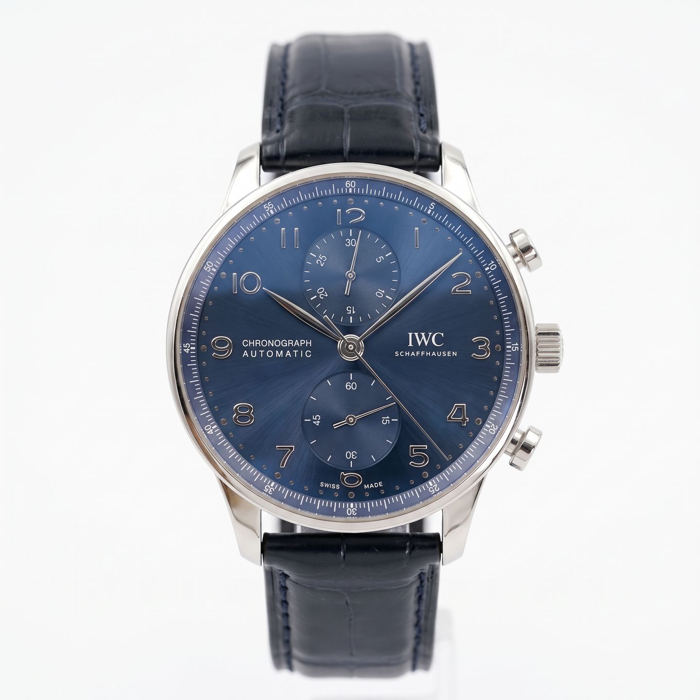 IWC Portuguese Chronograph IW371606 (Unknown (random serial)) - Blue dial 41 mm Steel case (1/5)