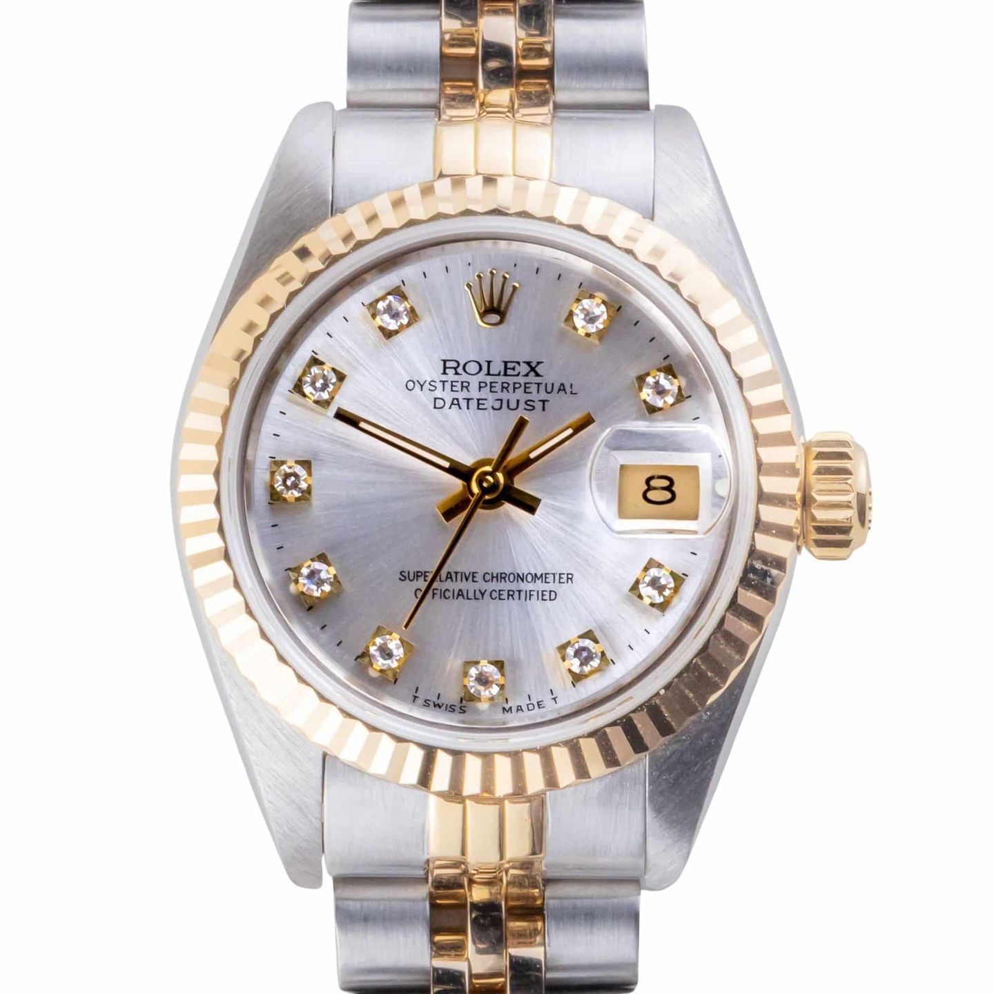 Rolex Lady-Datejust 69173 (1992) - Silver dial 26 mm Gold/Steel case (3/8)