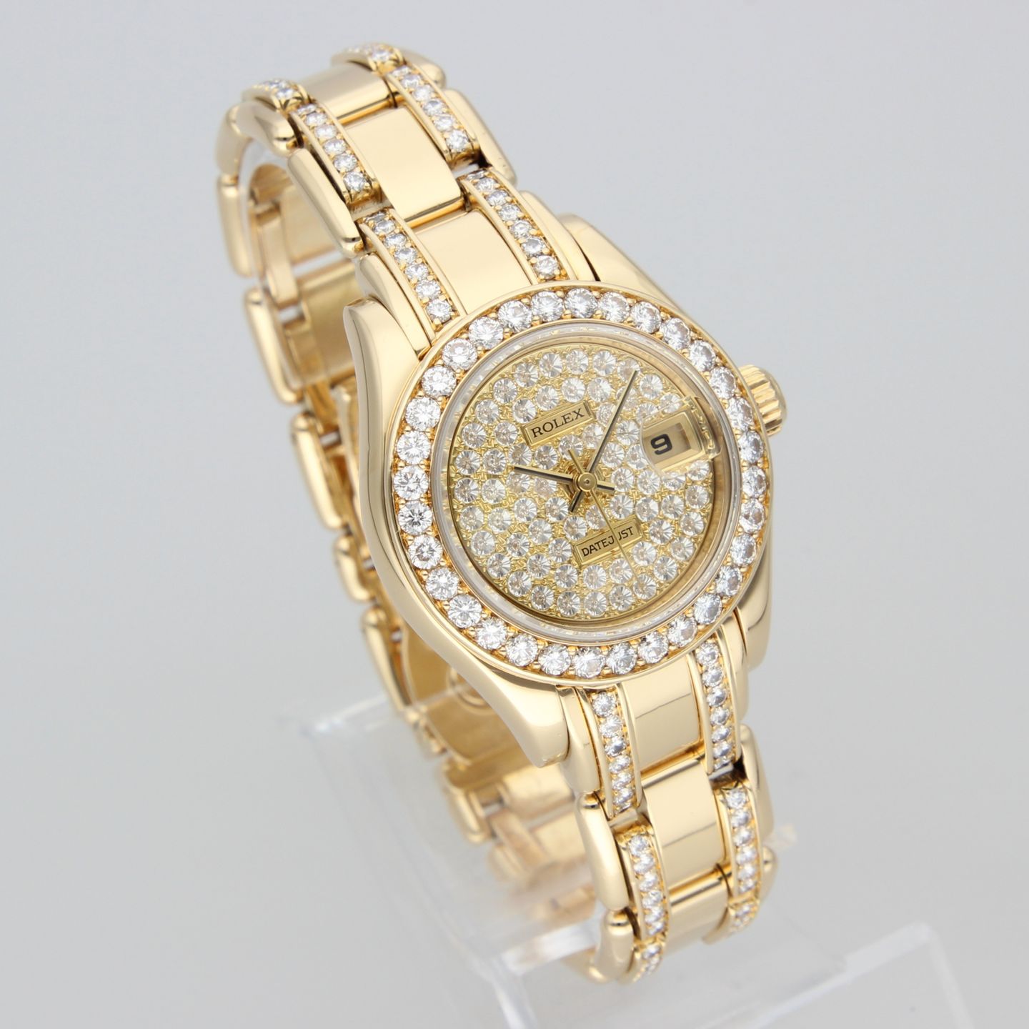 Rolex Lady-Datejust Pearlmaster 69298 (1994) - Diamond dial 29 mm Yellow Gold case (5/8)