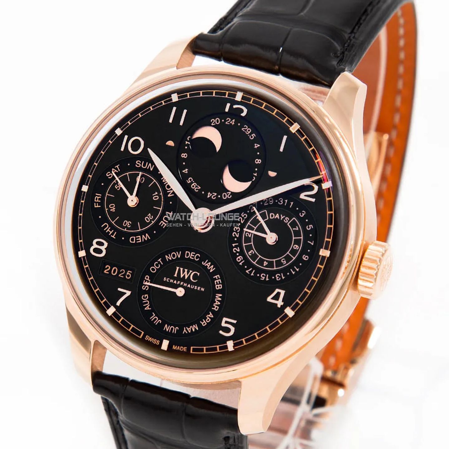 IWC Portuguese Perpetual Calendar IW503702 (2025) - Black dial 44 mm Rose Gold case (1/8)