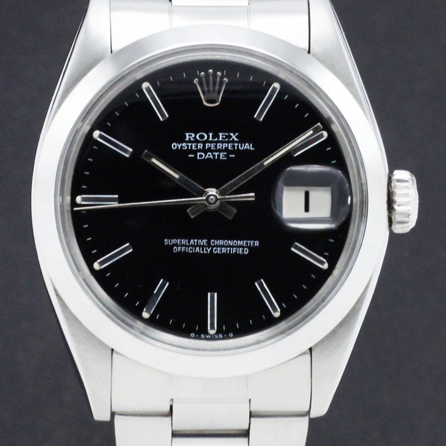 Rolex Oyster Perpetual Date 1500 (1966) - Black dial 34 mm Steel case (1/7)