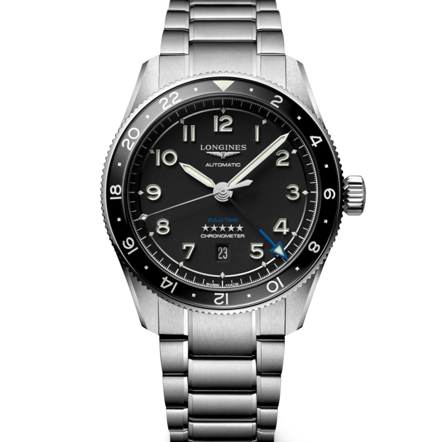 Longines Spirit L3.812.4.53.6 (2023) - Zwart wijzerplaat 42mm Staal (1/1)